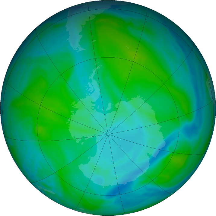 Antarctic ozone map for 29 December 2023